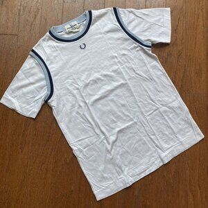 Fred Perry Rare VTG Collared White Vest Tee Large
